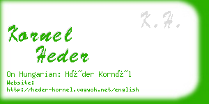 kornel heder business card